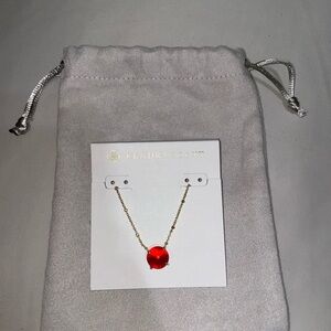Kendra Scott Gold Necklace with Red Pendant